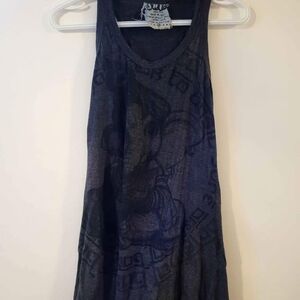 Women's Dark Gray Graphic Tank Dress